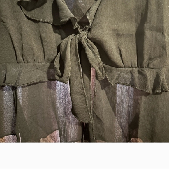 American Eagle Outfitters Black Sheer Blouse - Picture 2 of 5